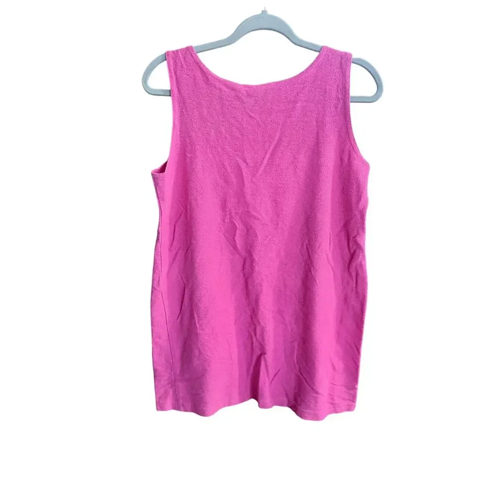 Vintage Look & sea pink terry cloth swim cover dress medium USA made 100% cotton